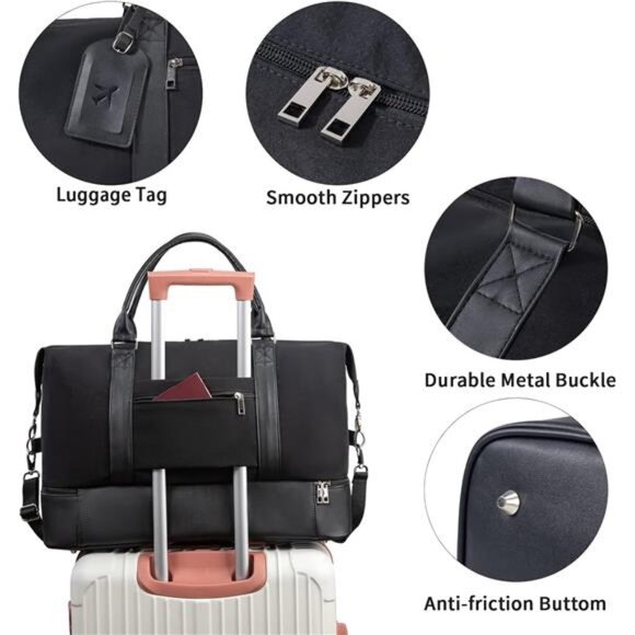 WeekenderBags For Women With ShoeCompartment LargeCapacity Travel Overnight Bags - Picture 5 of 7